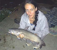 Amber with her catfish